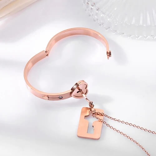 Love Lock Bracelet & Key Necklace