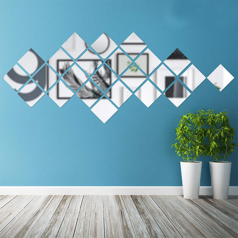 Removable PET Mirror Wall Sticker Decal for Home Living Room Bedroom Decor